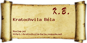 Kratochvila Béla névjegykártya