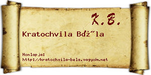 Kratochvila Béla névjegykártya